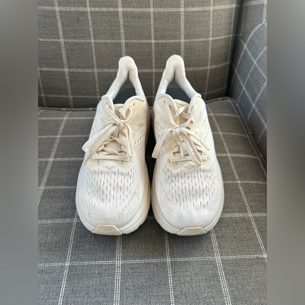 Hoka Cream/Beige Clifton 8 Running Shoes Mens Size 8D - Picture 3 of 12